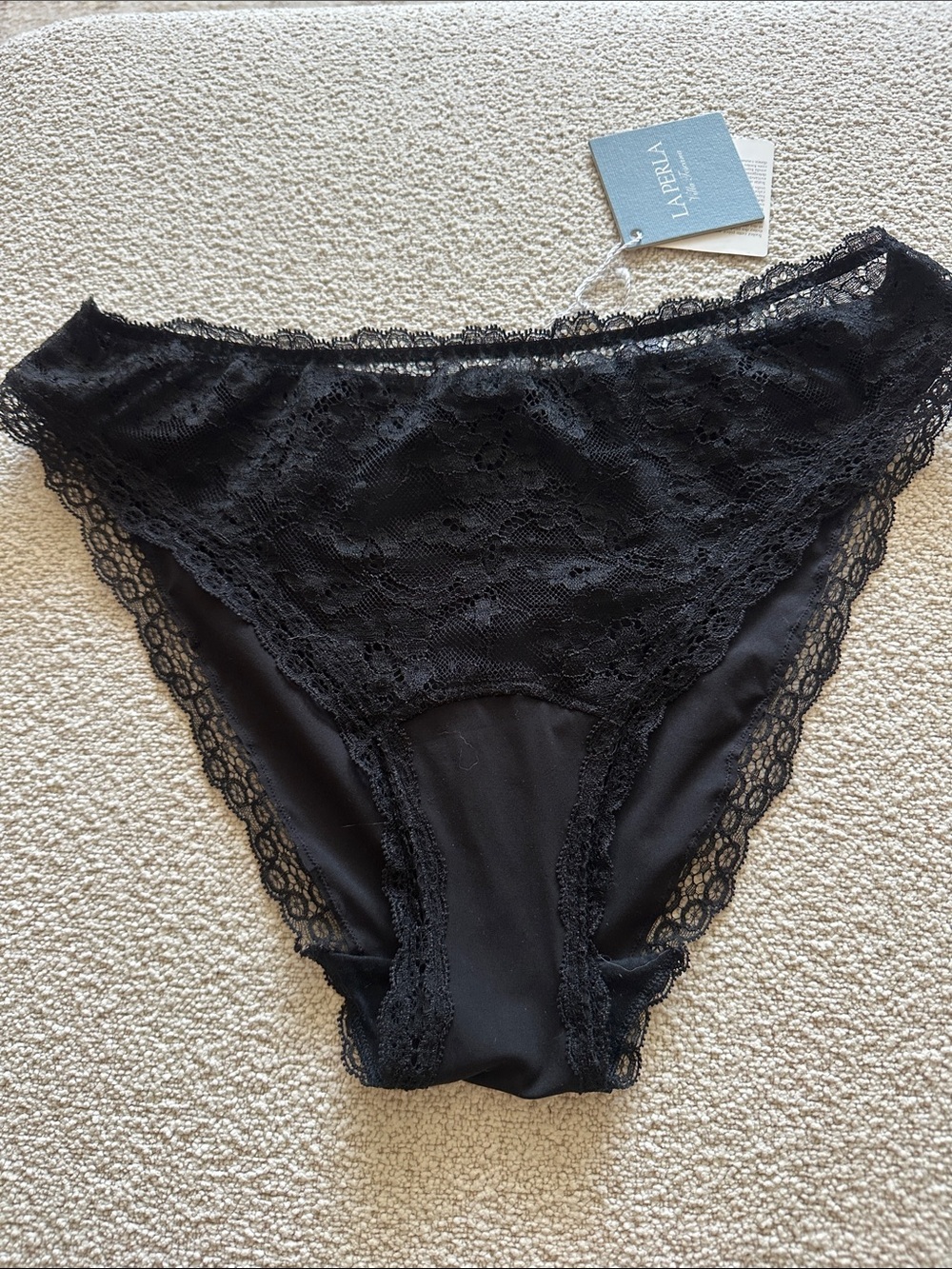La Perla Villa Toscana Black Floral Lace Bikini Panty